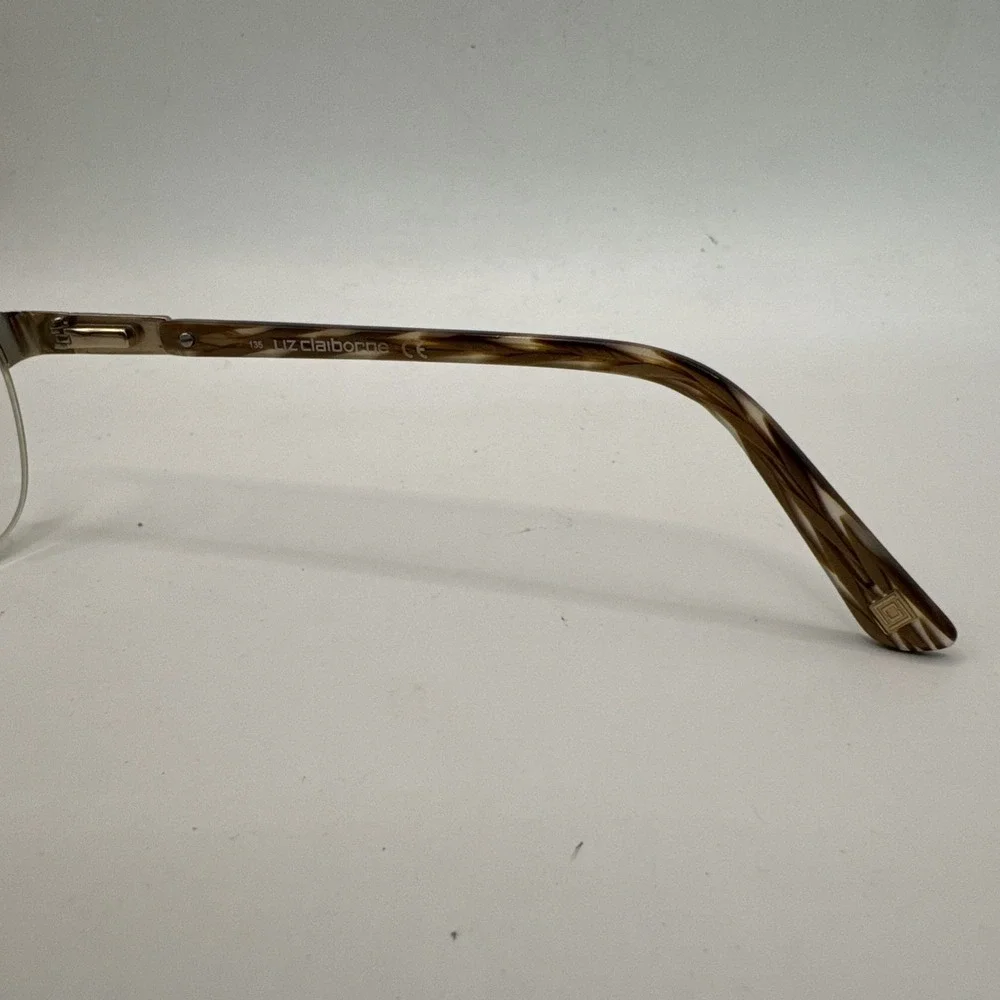 LIZ CLAIBORNE L615 0RF4 BROWN GOLD AUTHENTIC DESIGNER EYEGLASSES 53-17